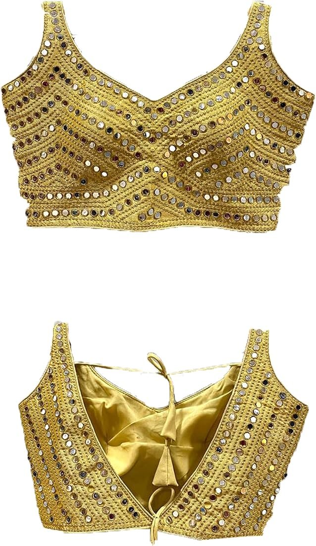 81VquC3QcUL._AC_UY1100_ Gold Sapphire Phoenix Carnival Bra Top - Image 1