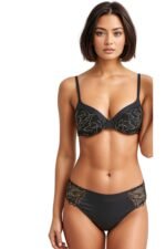 Light-Padded-And-Non-Wired-Demi-Bra-Set-Black