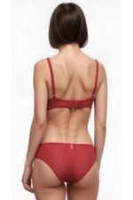 Light-Padded-And-Non-Wired-Demi-Bra-Set-Red - Image 2